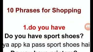 10 Phrases for Shopping
