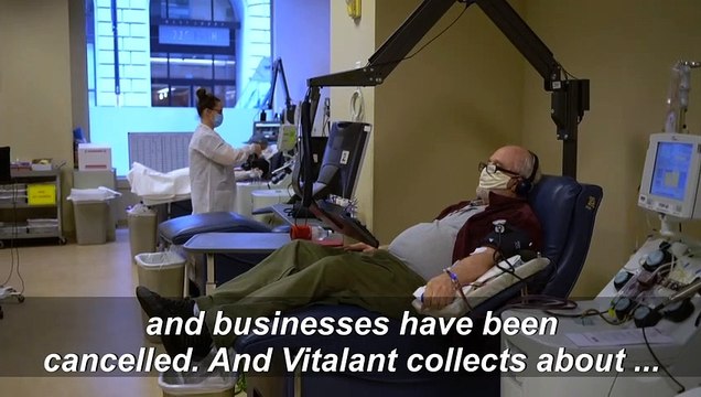 Donors give blood amid shortage as COVID-19 forces people to stay at home