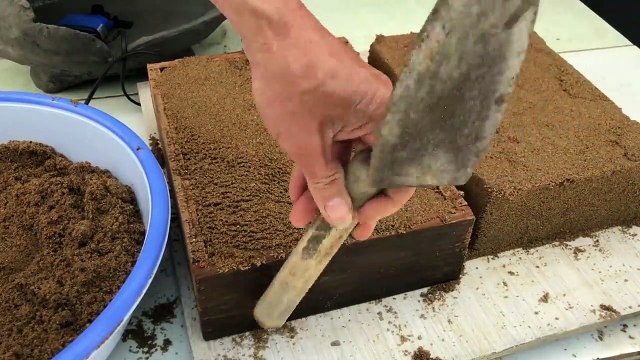 How to make rectangular, stylized cement pots_HD