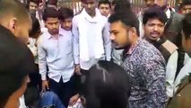 Students lock the college gate