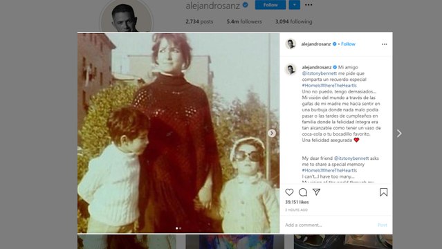 Alejandro Sanz comparte su recuerdo infantil más especial