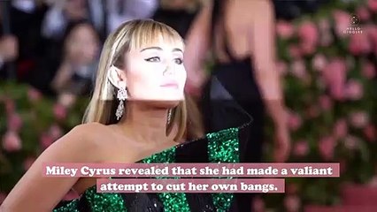 Miley Cyrus just cut her own bangs at home: "Luckily for me, I won't be seeing anyone"