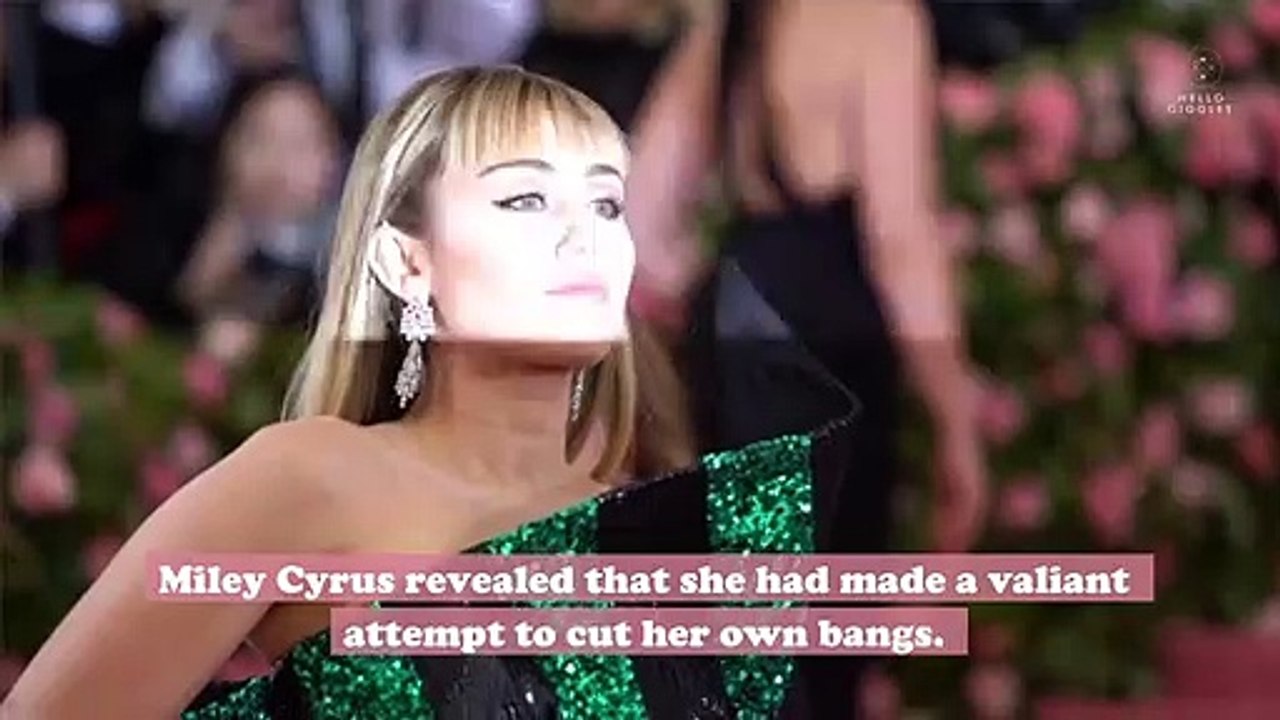 Miley Cyrus just cut her own bangs at home: "Lu...
