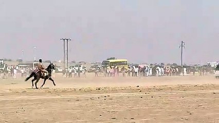 Desert Festival 2020: दामोदरा रण में घुड़दौड़ प्रतियोगिता, झलक पाने उमड़ा जन समूह