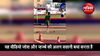 Tải video: Differently-abled athlete does a front flip high jump viral video