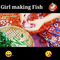Beautiful Girl making Testy food