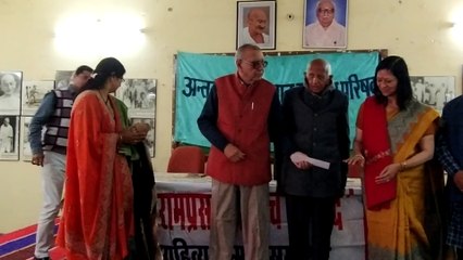 Poetess Pratibha Sharma conferred with Dr. Ramprasad Dadhich Samman