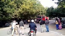 car caught fire standing at jodhpur nagar nigam office