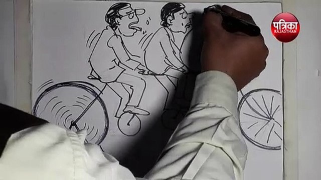जयपुर में साइकिल सवारी का आखिर क्यों गिरा ग्राफ ? , देखिए कार्टूनिस्ट लोकेन्द्र के कार्टून में