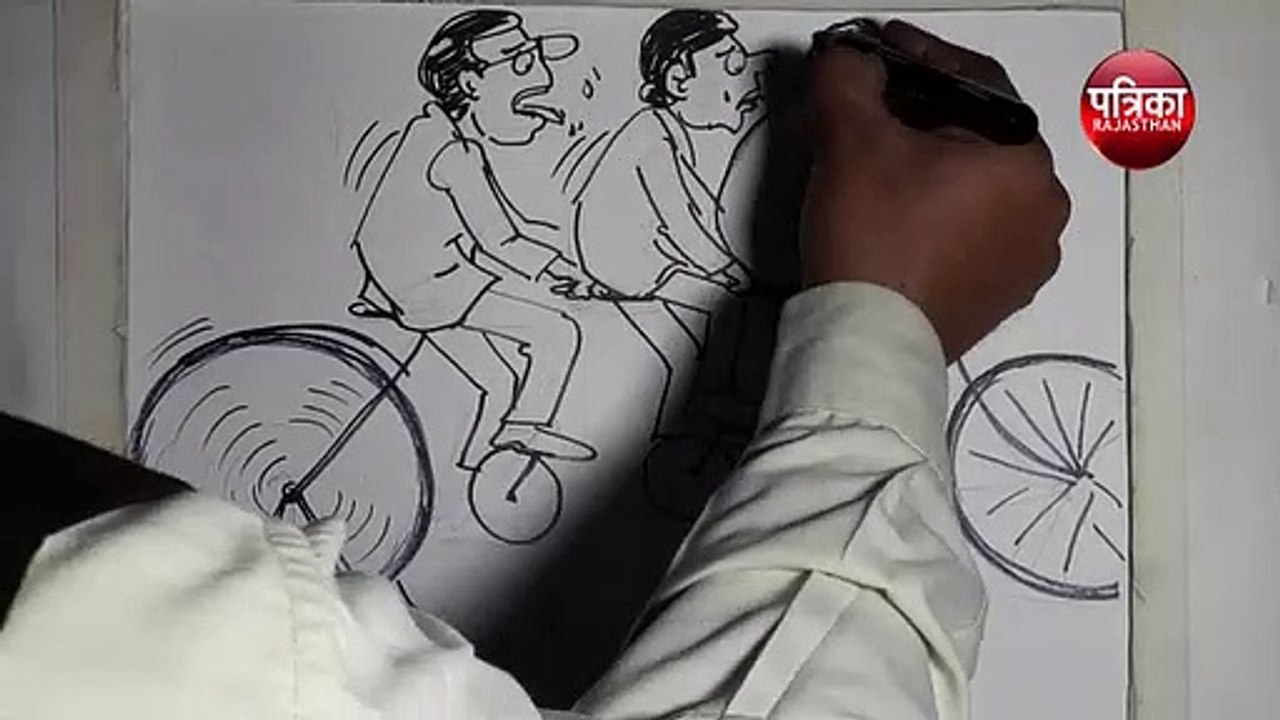 जयपुर में साइकिल सवारी का आखिर क्यों गिरा ग्राफ ? , देखिए कार्टूनिस्ट लोकेन्द्र के कार्टून में