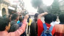 Breaking News: Car burned down outside Sahkara Bhavan