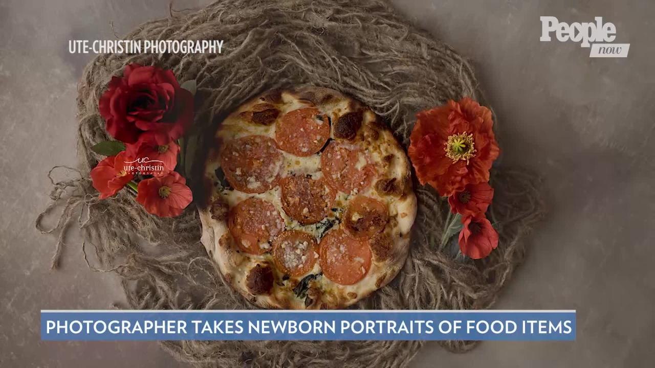 Newborn Baby Photographer Takes Newborn Portraits Of Local Restaurants’ Signature Meals