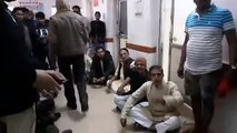 Congress sitting on a dharna in the hospital after the murder of Congr