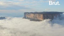 Mount Roraima, a mountain surrounded by clouds