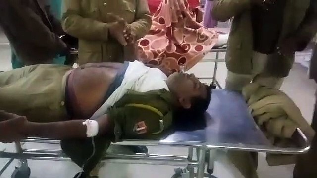 Police jeep overturned after collision with Bolero, driver injured