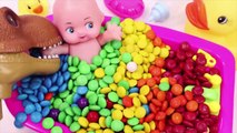 Learn Colors Baby Doll Bath Time MandMs Chocolate and Ice Cream Cups Surprise Toys