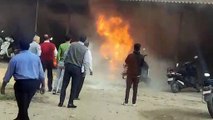 bike on fire in jodhpur