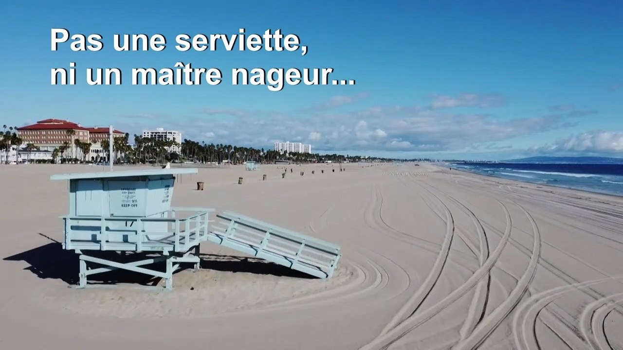 Covid-19: en pleines vacances, la plage de Santa Monica reste vide
