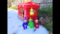 Winter TROLLEY Ride and MAPLE SYRUP Candy with TELETUBBIES TOYS-