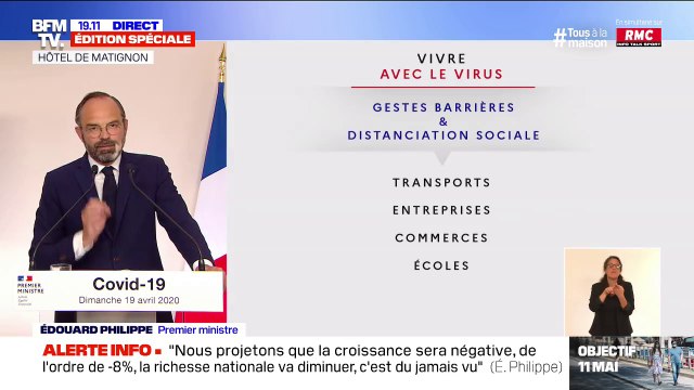 Edouard Philippe annonce que les commerces vont progressivement rouvrir , hors cafés et restaurants