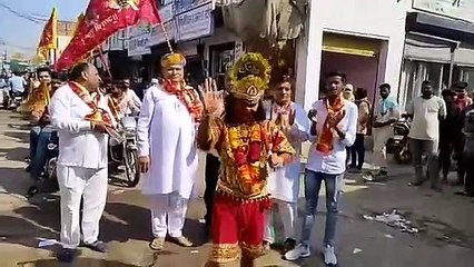 भक्ति भाव से निकली बजरंग बली की मोटरसाइकिल ध्वज यात्रा