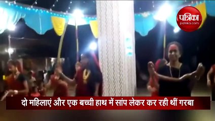 देखें हाथ में सांप लेकर गरबा करतीं महिलाओं का वायरल वीडियो