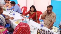 women and children gathering in Youth Congress free health camp