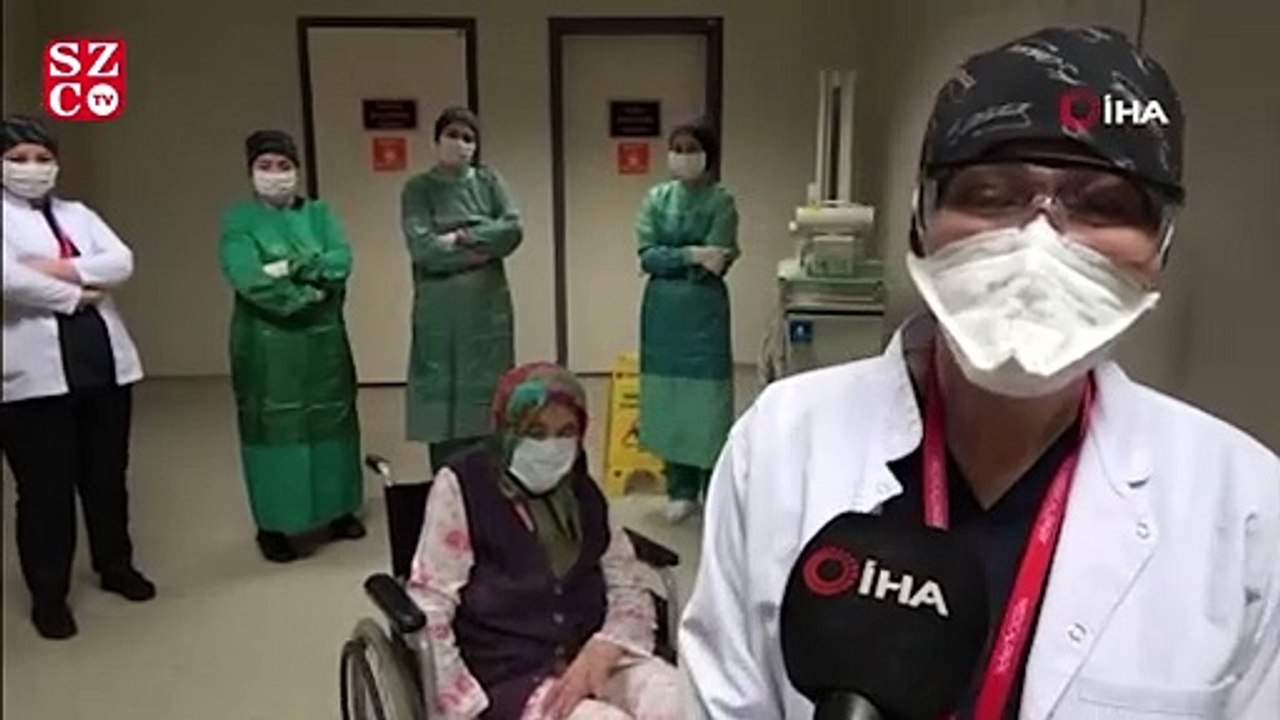 84 yaşındaki felçli kadın korona virüsünü yendi
