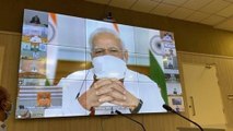 PM Modi wears homemade mask during meeting with CMs