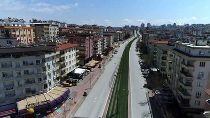 Sokağa çıkma yasağının ardından sokaklar boşaldı - Drone