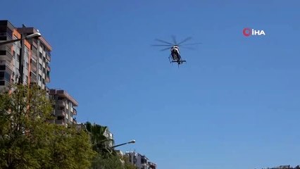 Adana'da sokağa çıkanlara helikopterli denetim