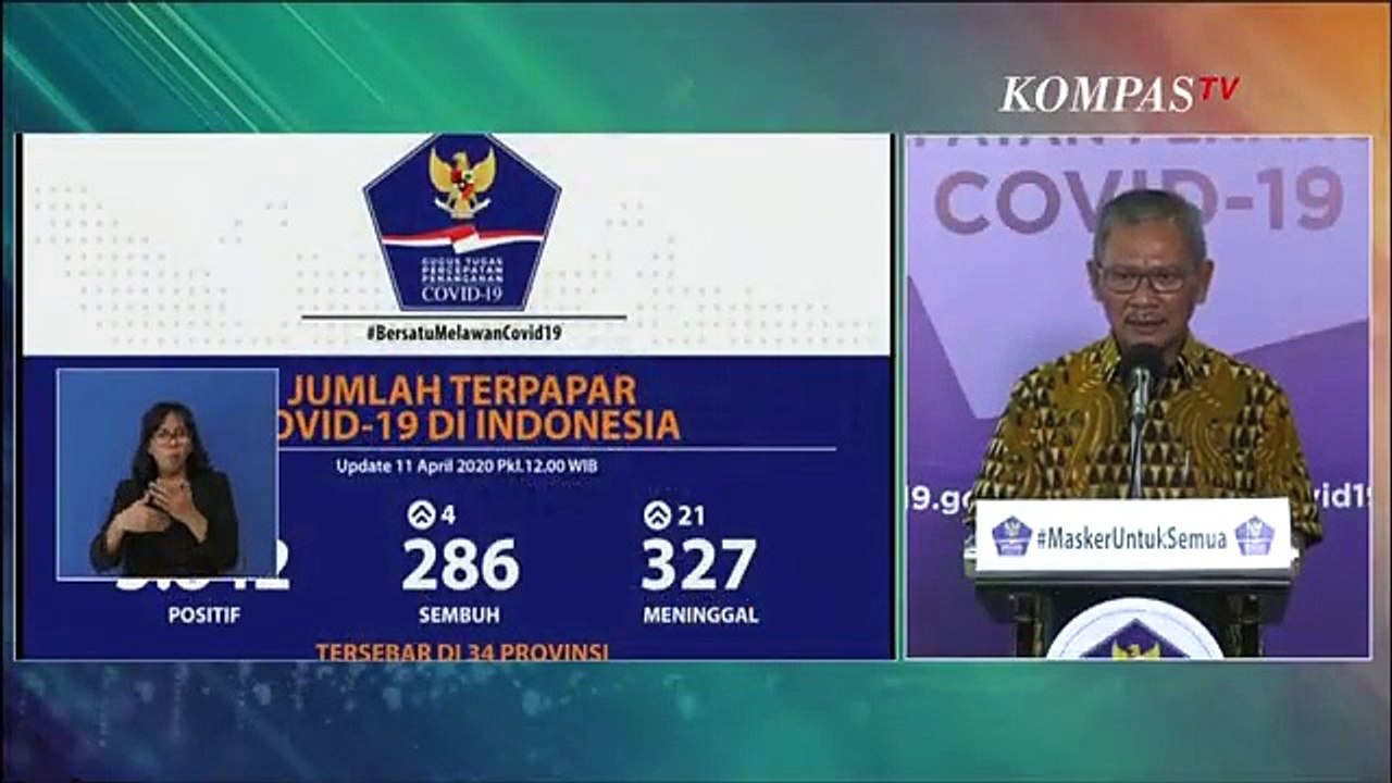 UPDATE CORONA 11 APRIL 3.842 POSITIF, 327 MENINGGAL, 286 SEMBUH
