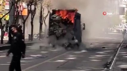 Sürücünün hızı kamyoneti yanmaktan kurtardı