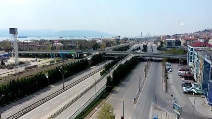 Yasağın ardından Kocaeli havadan görüntülendi