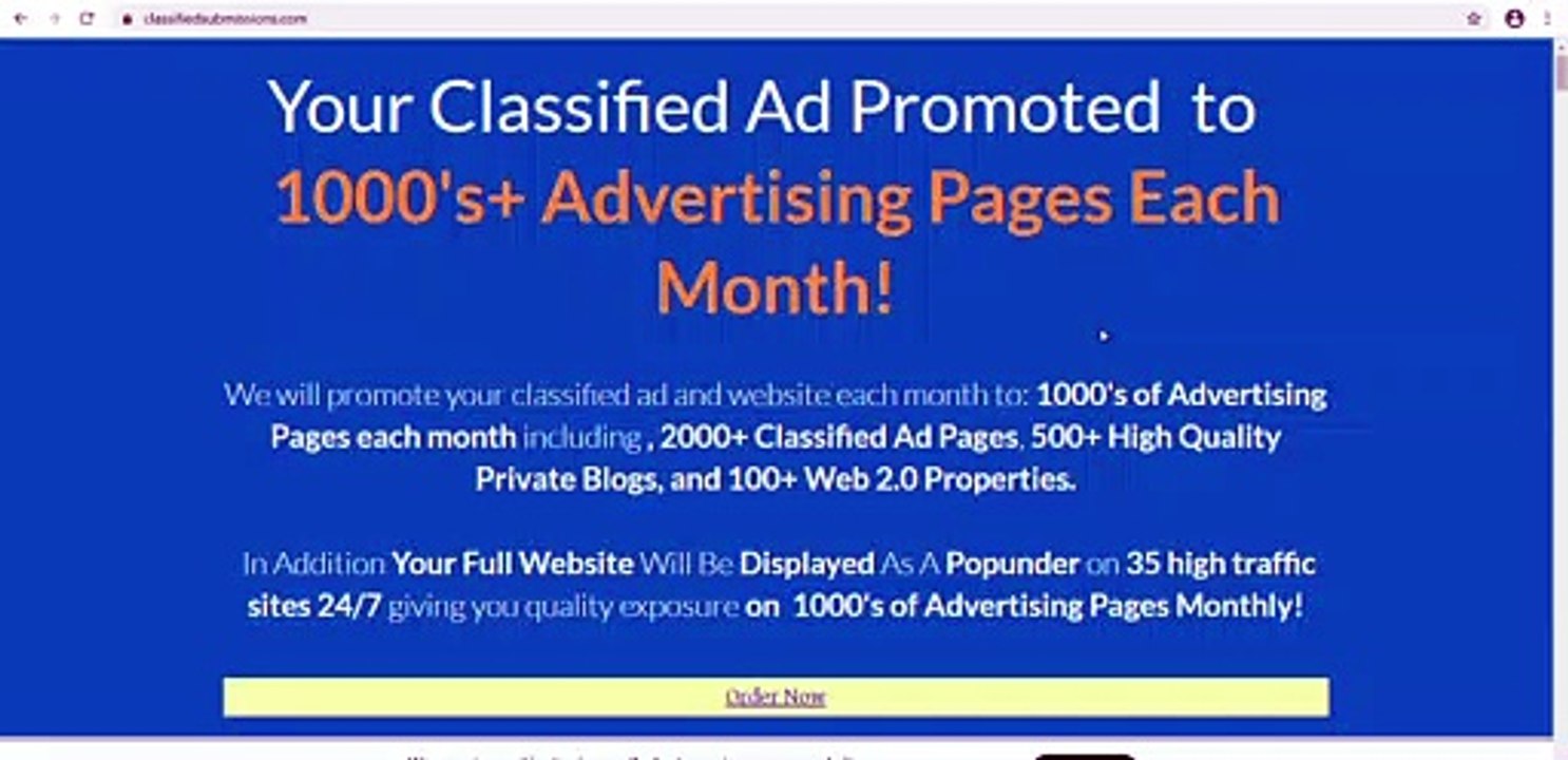 Classifiedsubmissions.com Your Ad On 1000's of Ad Pages Automatically!