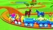 Inflatable Toy Train Feeding Farm Animals For Children