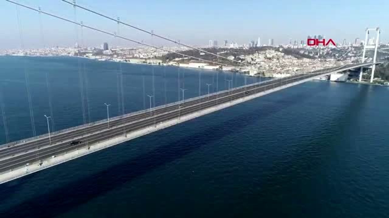 15 TEMMUZ ŞEHİTLER KÖPRÜSÜ'NDEKİ SAKİNLİK HAVADAN GÖRÜNTÜLENDİ