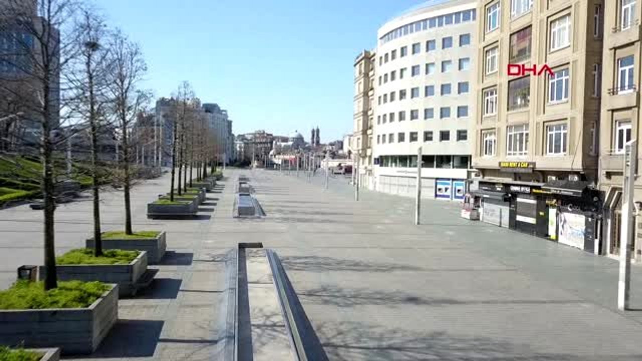 TAKSİM MEYDANI'NDAKİ SAKİNLİK HAVADAN GÖRÜNTÜLENDİ