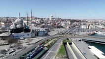 (Drone) Sokağa çıkma yasağının ikinci gününde de İstanbul sessizliğe büründü (2)