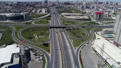 AVCILAR-BÜYÜKÇEKMECE ARASINDA D-100'DEKİ SAKİNLİK HAVADAN GÖRÜNTÜLENDİ