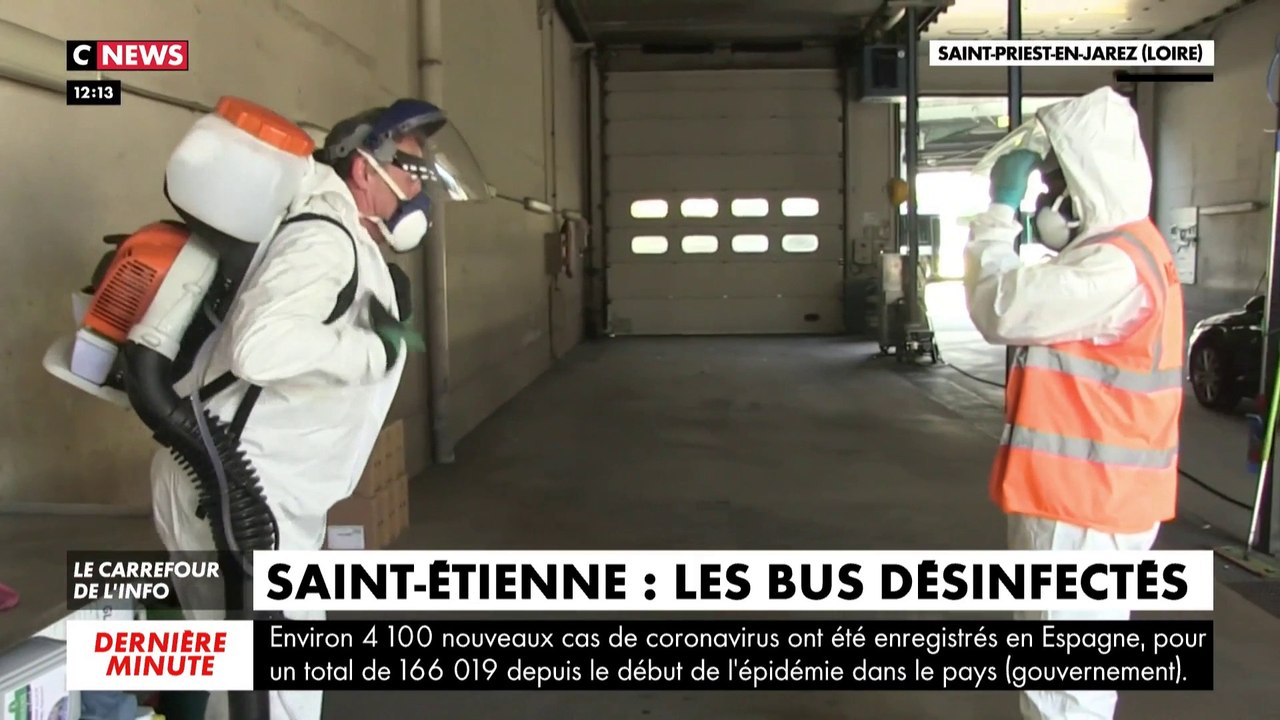 Les bus désinfectés quotidiennement à Saint-Etienne pour lutter contre le  Covid-19 - Vidéo Dailymotion