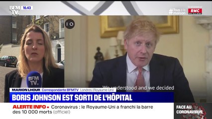 Boris Johnson est sorti de l'hôpital