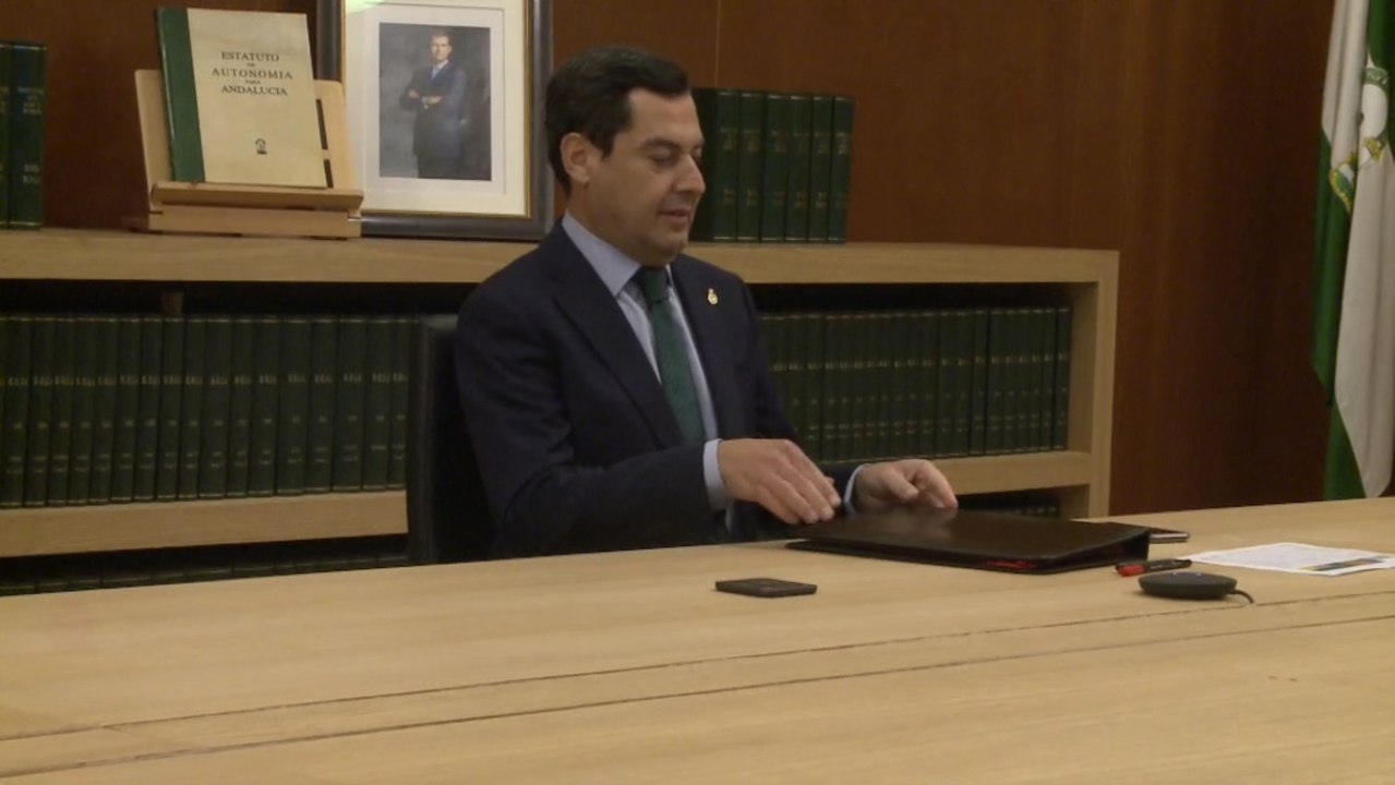 Moreno, en videoconferencia con Sánchez y demás líderes autonómicos