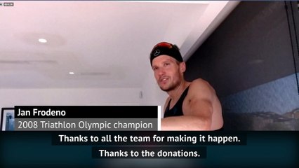 Frodeno completes Ironman triathlon at home