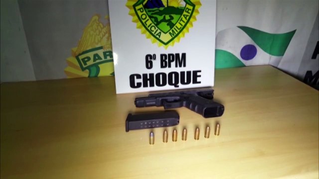 Choque detém dupla e apreende pistola calibre 9mm no Bairro Cataratas