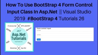 How to use bootstrap 4 form control input class in asp.net || vs 2019 #bootstrap 4 tutorials 26