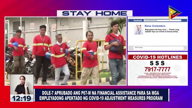 DOLE-7, aprubado ang P67-M financial assistance para sa mga empleyadong apektado ng CoVID-19 adjustment measures program