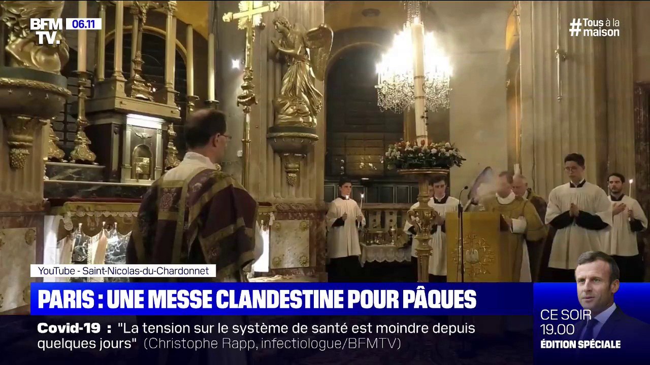 Une messe de Pâques clandestine célébrée dans une église traditionaliste à  Paris - Vidéo Dailymotion