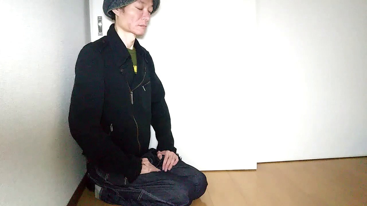 Seiza, putting hip on oneself's heels, for concentration.