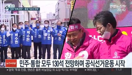 [선택 4·15] 민주당 "150석 이상 목표"…통합당 "100석도 위태"